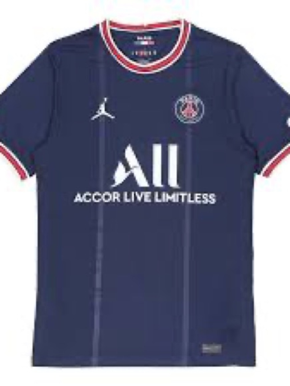 Men’s Paris Short-Sleeve Navy Soccer Jersey with Red/White Trim